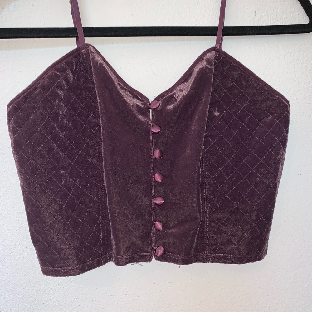 Vintage Cassini Intimates Y2K Velvet Bustier Bralette Top - Picture 2 of 6